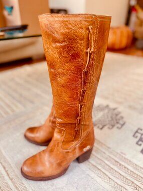 NEW! Bed Stu Fate Tall Distressed Leather Cobbler Boots Women's 6.5 Brown USA